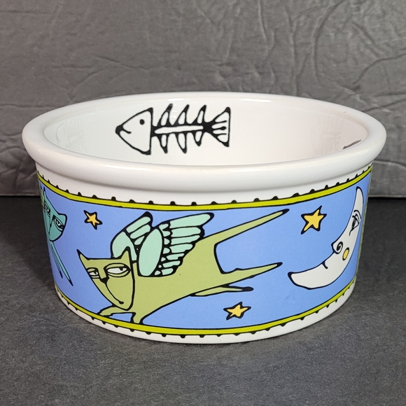Cat Dish Ursula Dodge Majesty Blue Winged Pet Food Dish - Picture 3 of 9